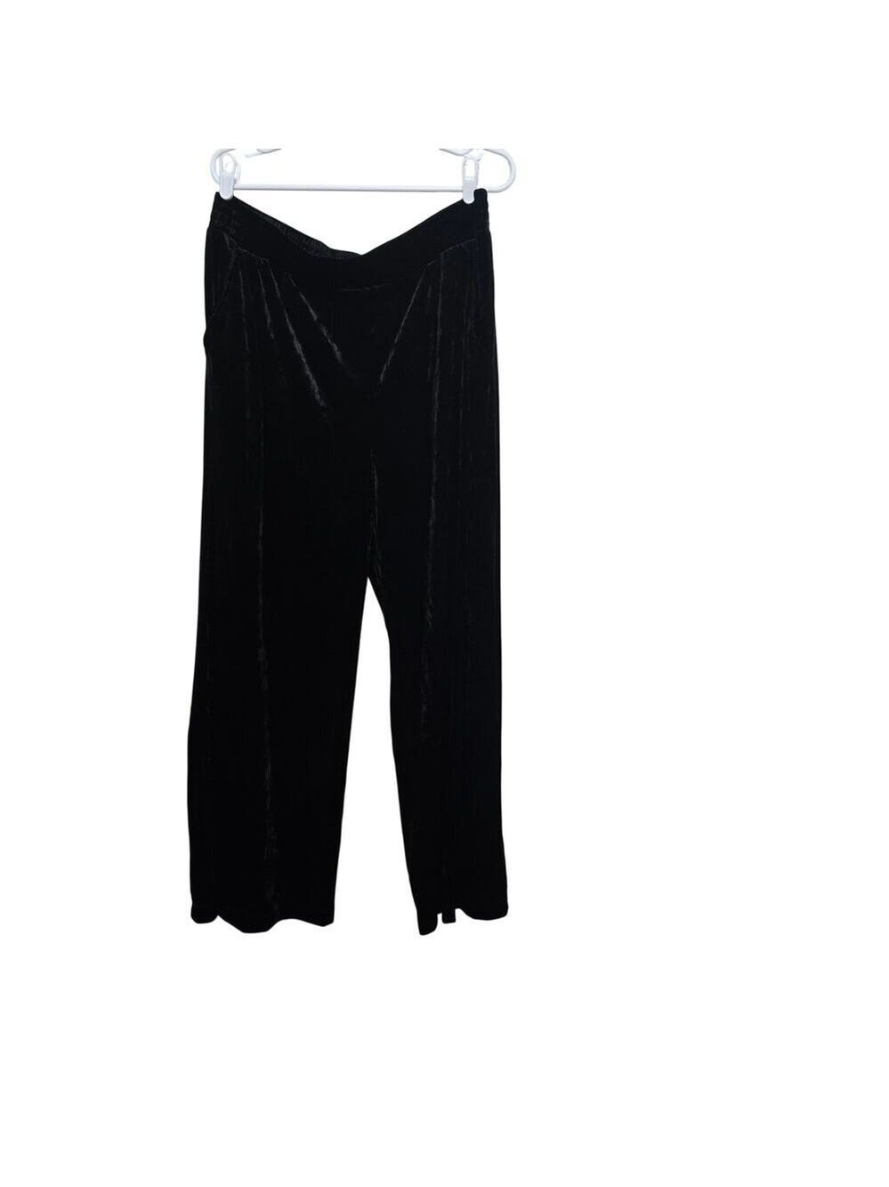 the GET Black Velvet Wide Leg Pants XL Pull On